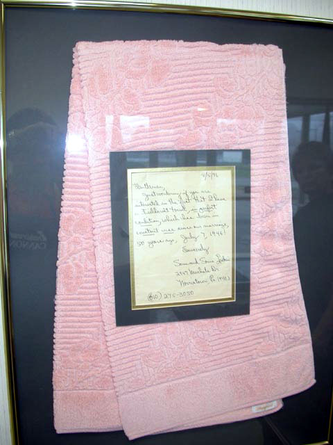 framed collectors towel