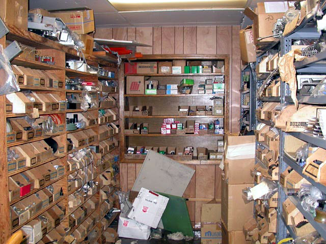 room with bns and parts